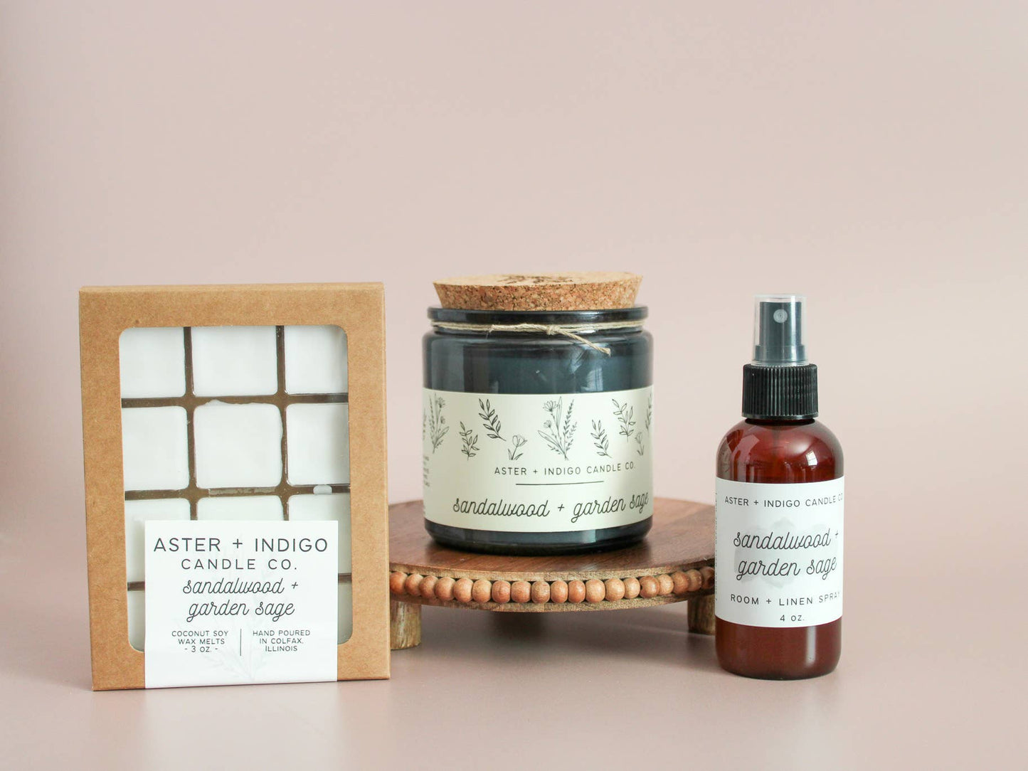 Aster + Indigo Candle Co. | Sandalwood + Garden Sage