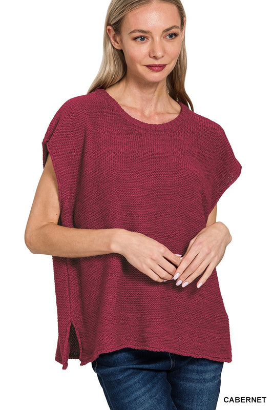 Vera Oversized Sweater Vest | Cabernet