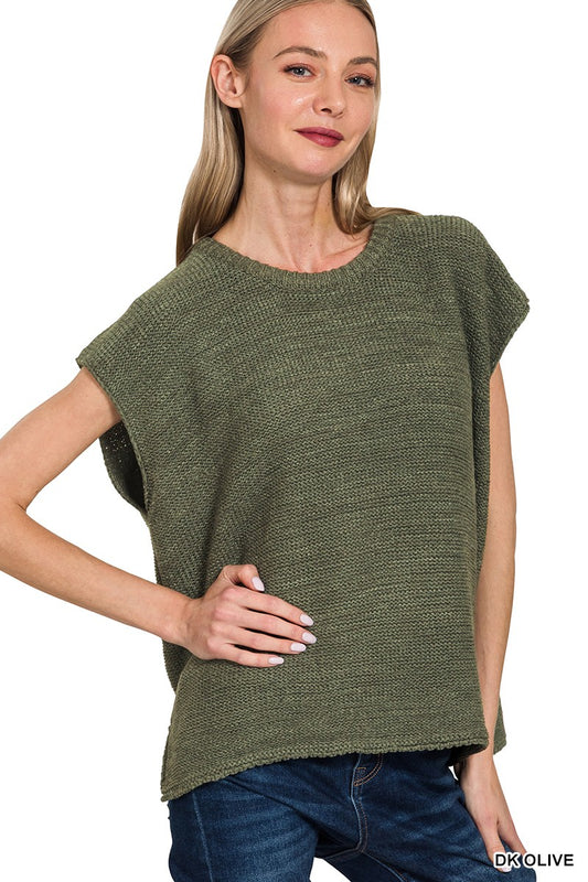 Vera Oversized Sweater Vest | Dk Olive