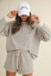 Talia Pin Stripe Pullover & Shorts Set | Latte