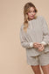 Talia Pin Stripe Pullover & Shorts Set | Latte