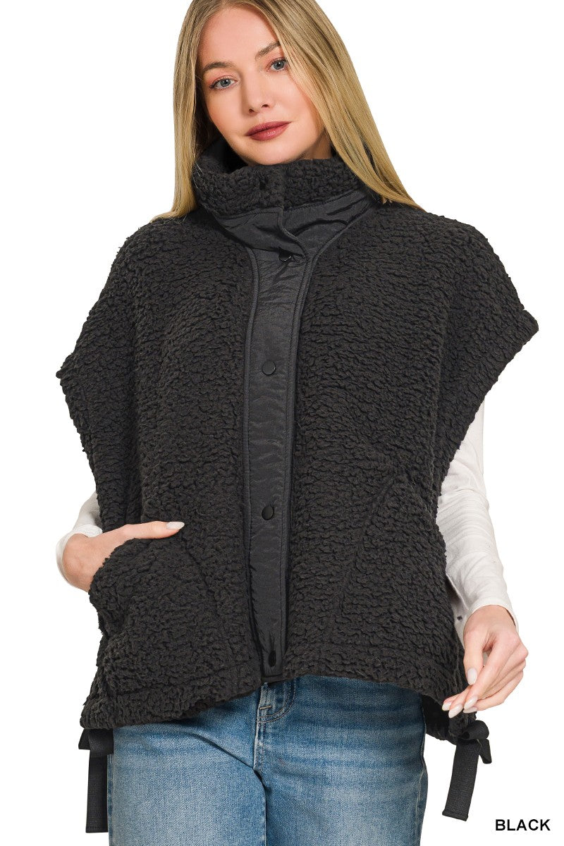 Raya Faux Fur Vest | Black