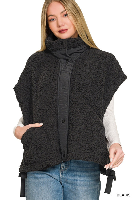 Raya Faux Fur Vest | Black