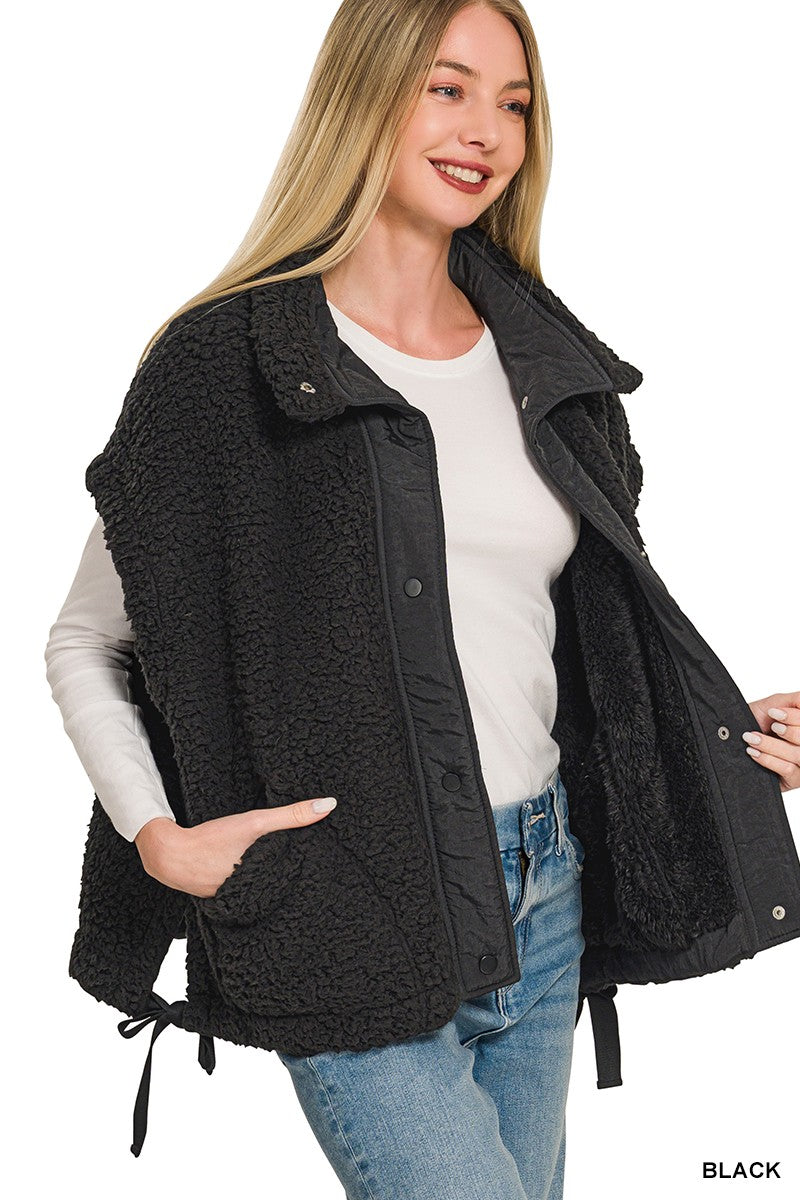 Raya Faux Fur Vest | Black