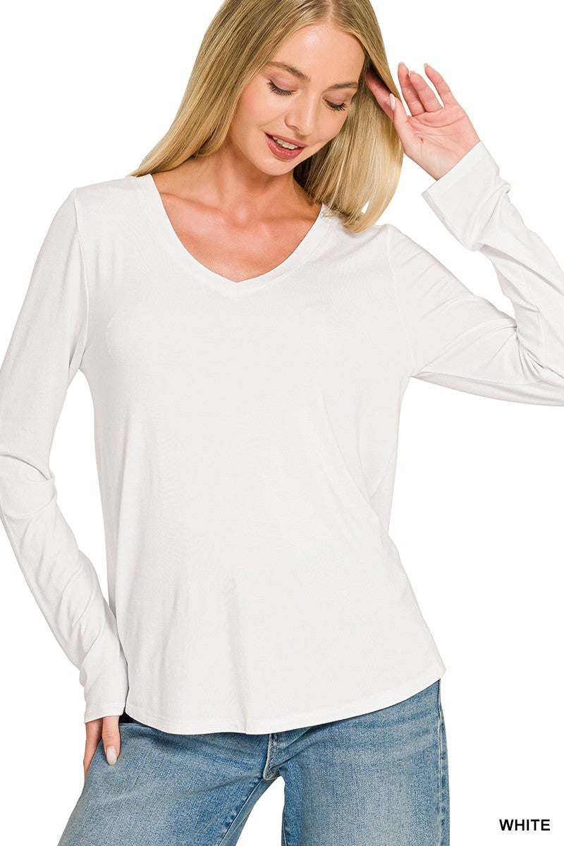 Millie Long Sleeve Top | White