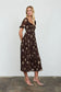Mabel Floral Midi Dress | Brown