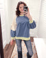 Jamie Color Block Long Sleeve | Indigo/Lime