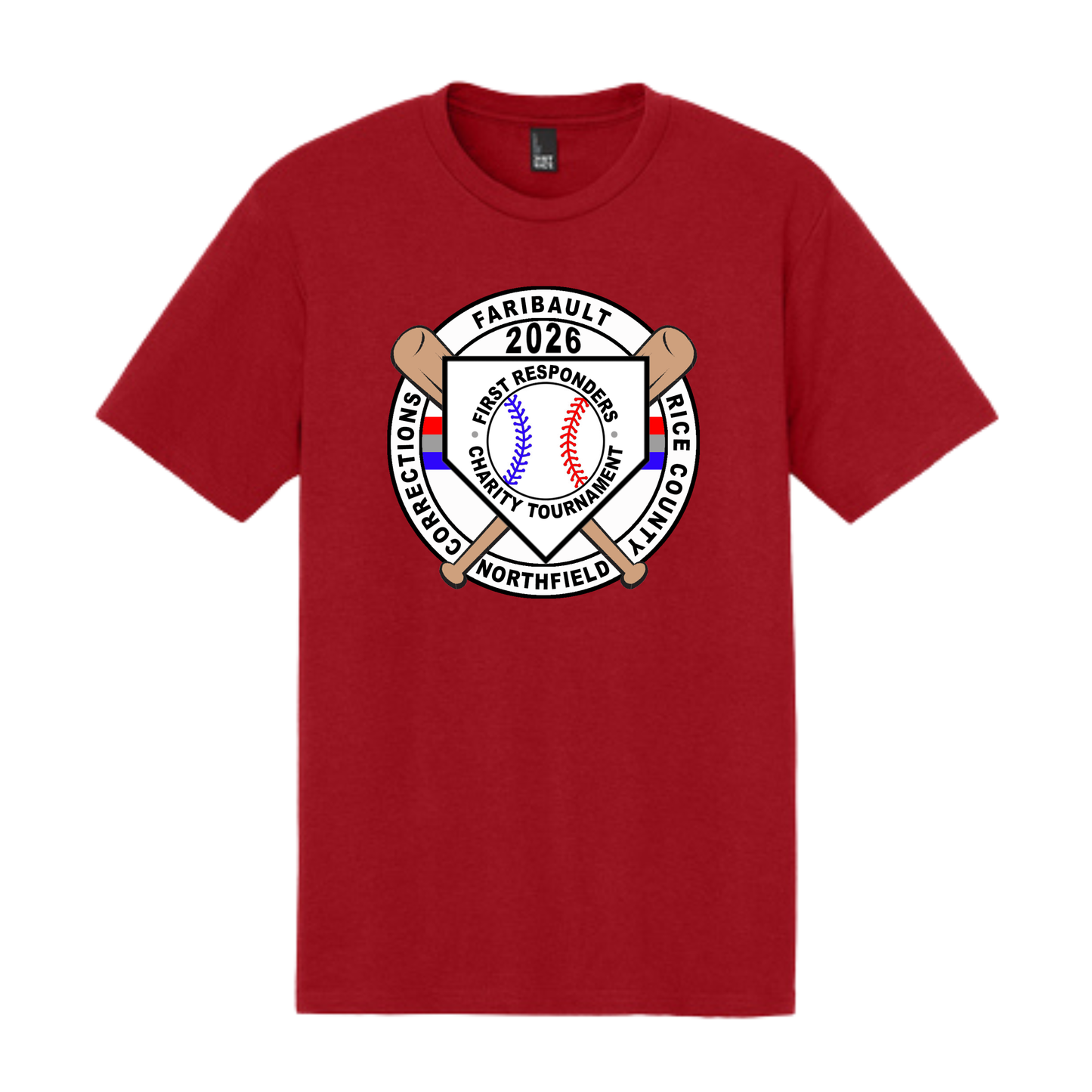 Rice County First Responders Softball Tee | Red (Fire Department)