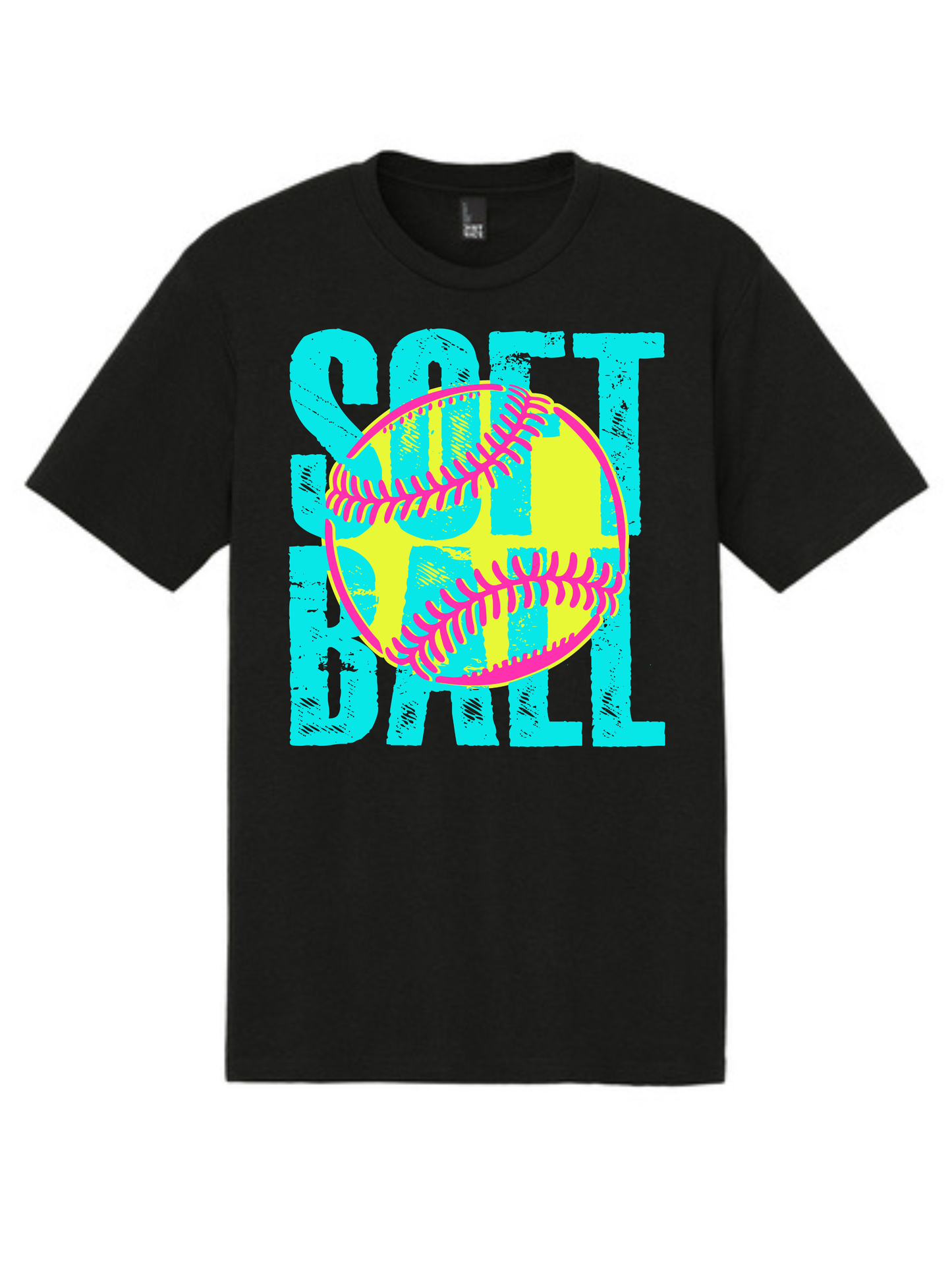 Neon Softball Graphic Tee | Black