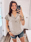 Kyra Dolman Sleeve Button Front Top