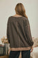 Louisa Exposed Seam Long Sleeve Top | Brown