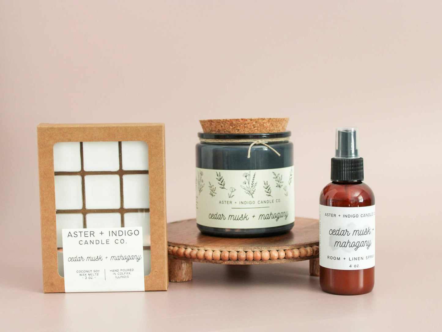 Aster + Indigo Candle Co. | Cedar Musk + Mahogany