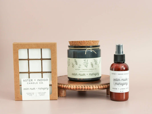 Aster + Indigo Candle Co. | Cedar Musk + Mahogany