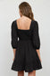 Simone Square Neck Mini Dress | Black