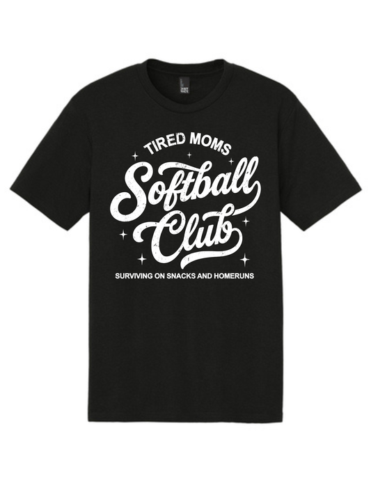 Tired Moms Softball Club Graphic Tee | Black