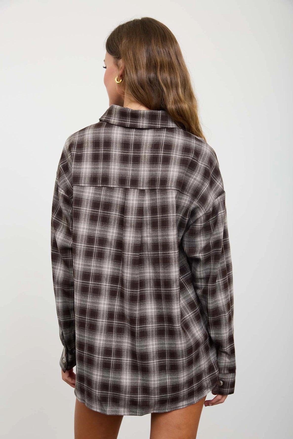 Frances Plaid Button Down | Brown