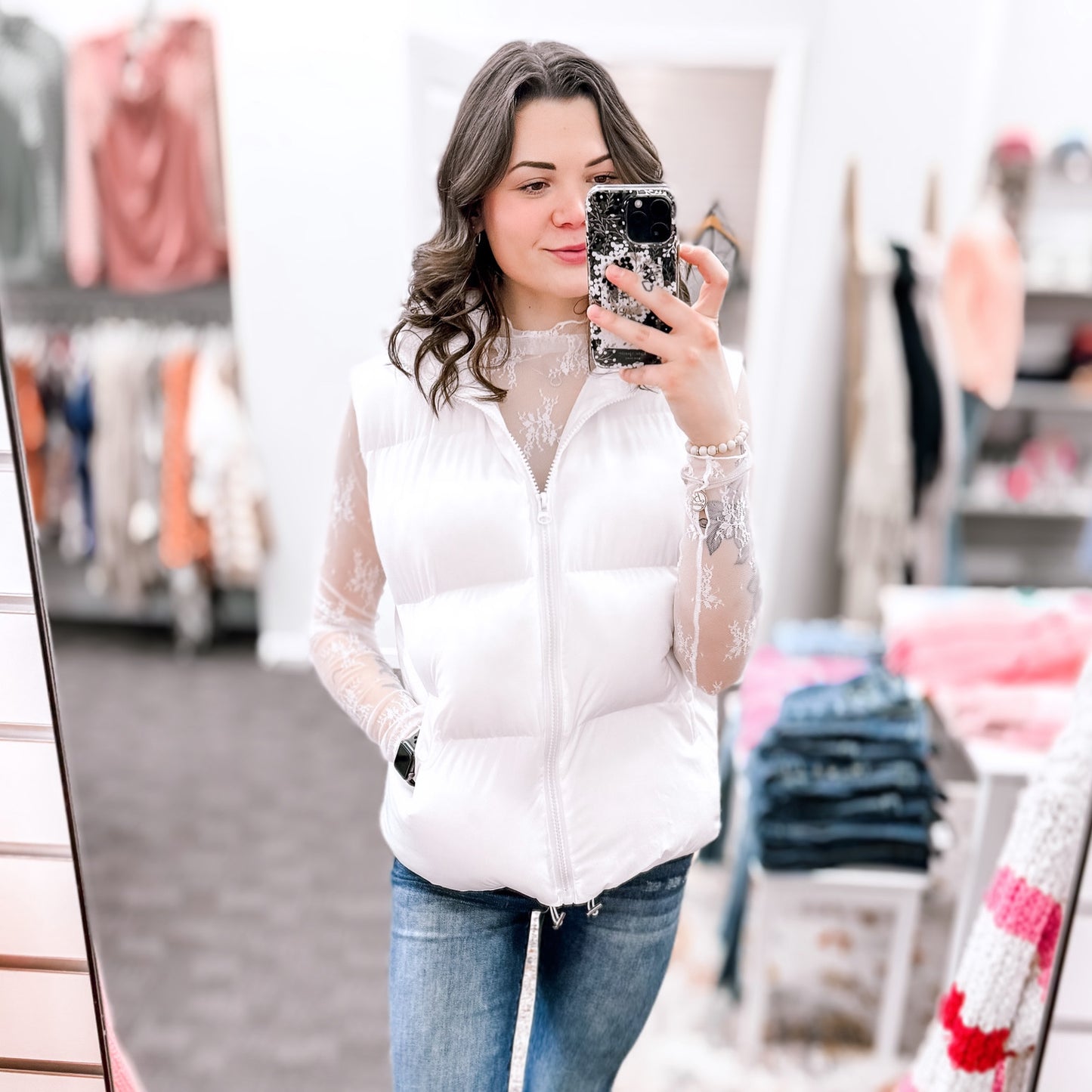 Whitlee Puffer Vest | White