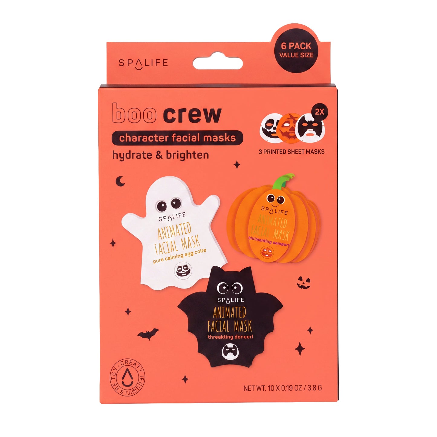 Boo Crew Halloween Korean Skincare Sheet Mask Bundle | 6 Pk