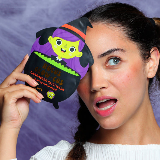Hocus Glow-cus Glowing Witch Halloween Face Mask: Single Mask