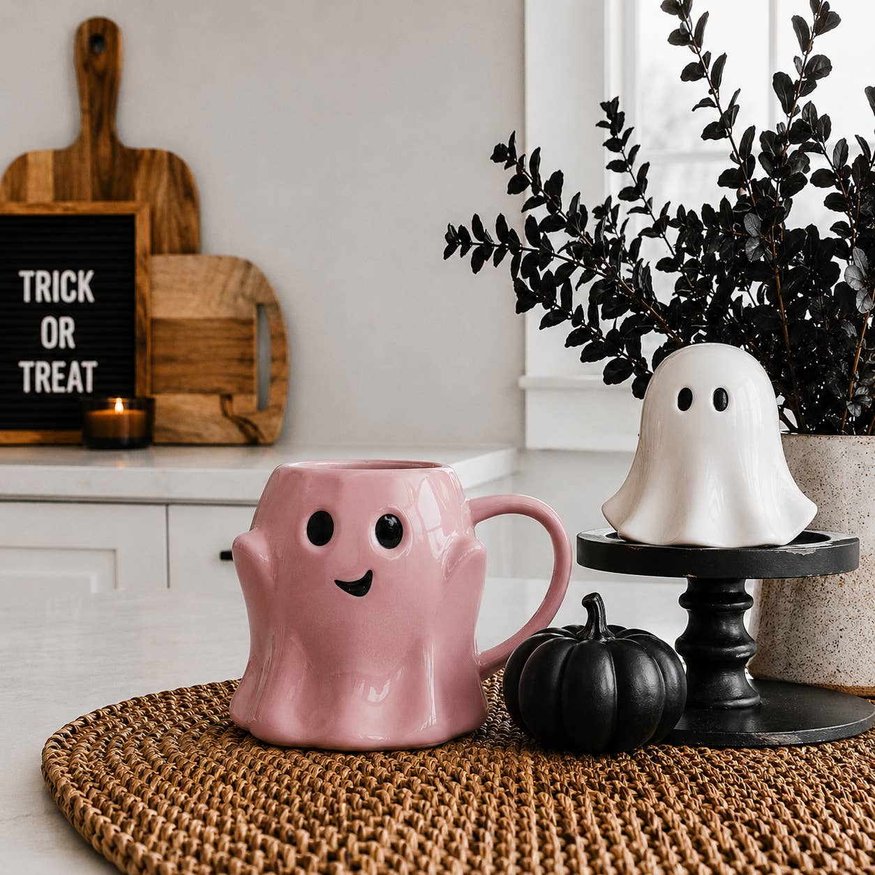 Ghost Coffee Mug 17oz | Pink