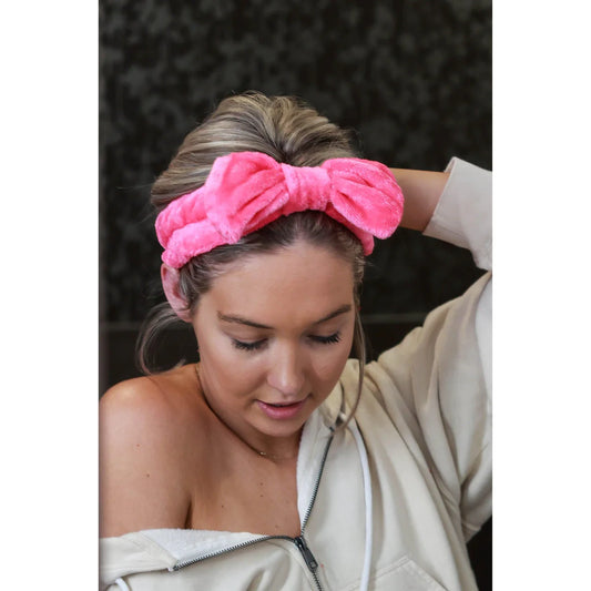 Soft Yoga Fleece Makeup Headband | Hot Pink
