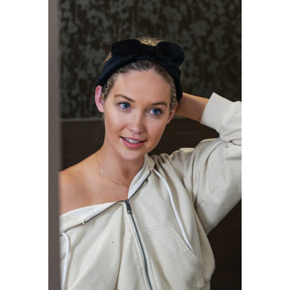 Soft Yoga Fleece Makeup Headband | Black