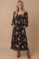 Bonnie Floral Midi Dress | Black