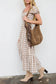 Leah Plaid Midi Dress | Brown