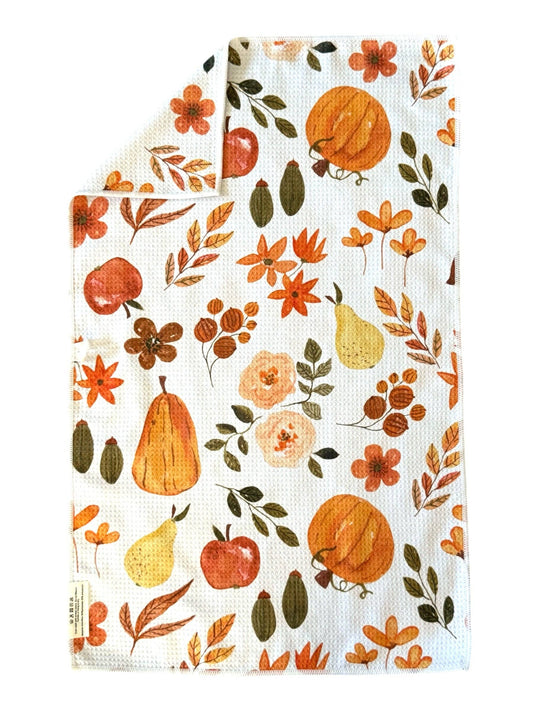 Pumpkin Spice: Double-Sided Hand Towel: White / 17x27 in / Hand Towel