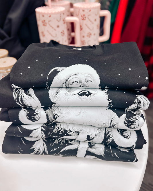 Vintage Santa Clause Sweatshirt | Black