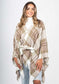 Alexandra Plaid Kimono Wrap | Tan