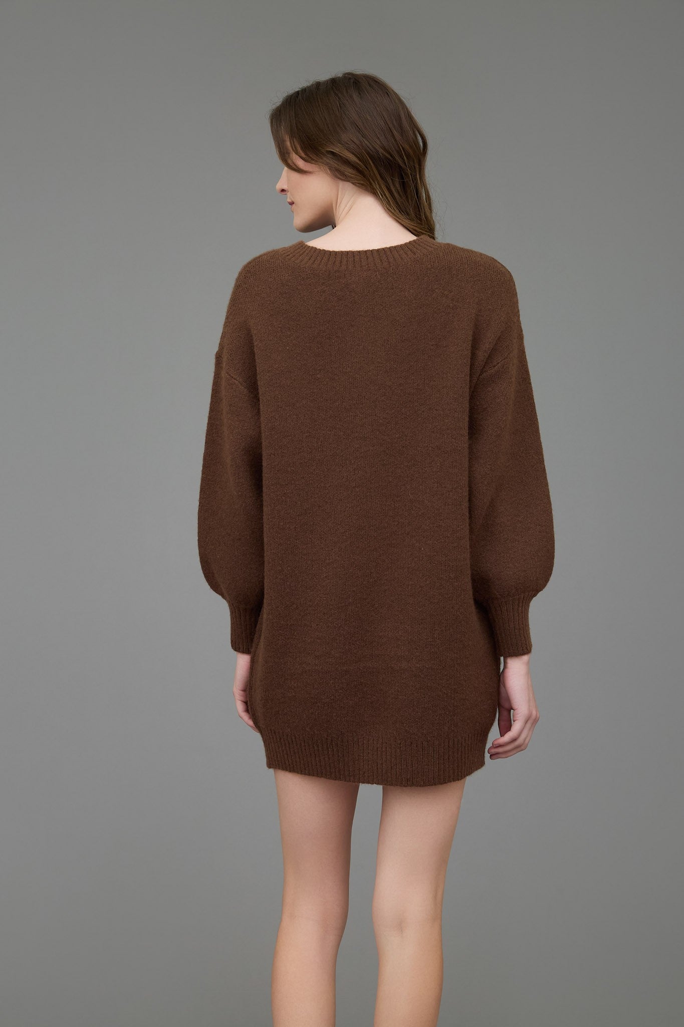 Allison Sweater Mini Dress | Coffee Bean