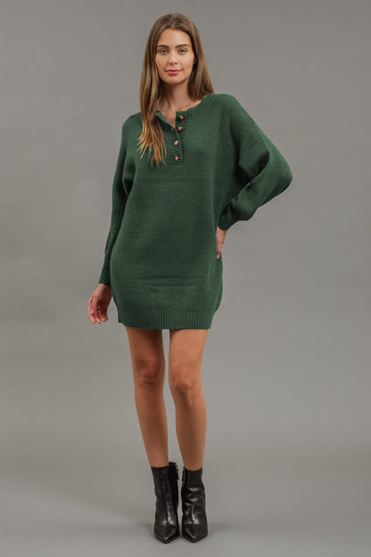 Allison Sweater Mini Dress | Hunter Green