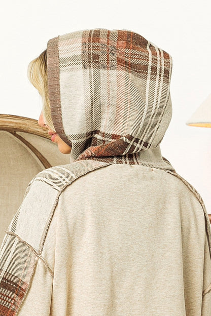 Ana Plaid Block Hoodie