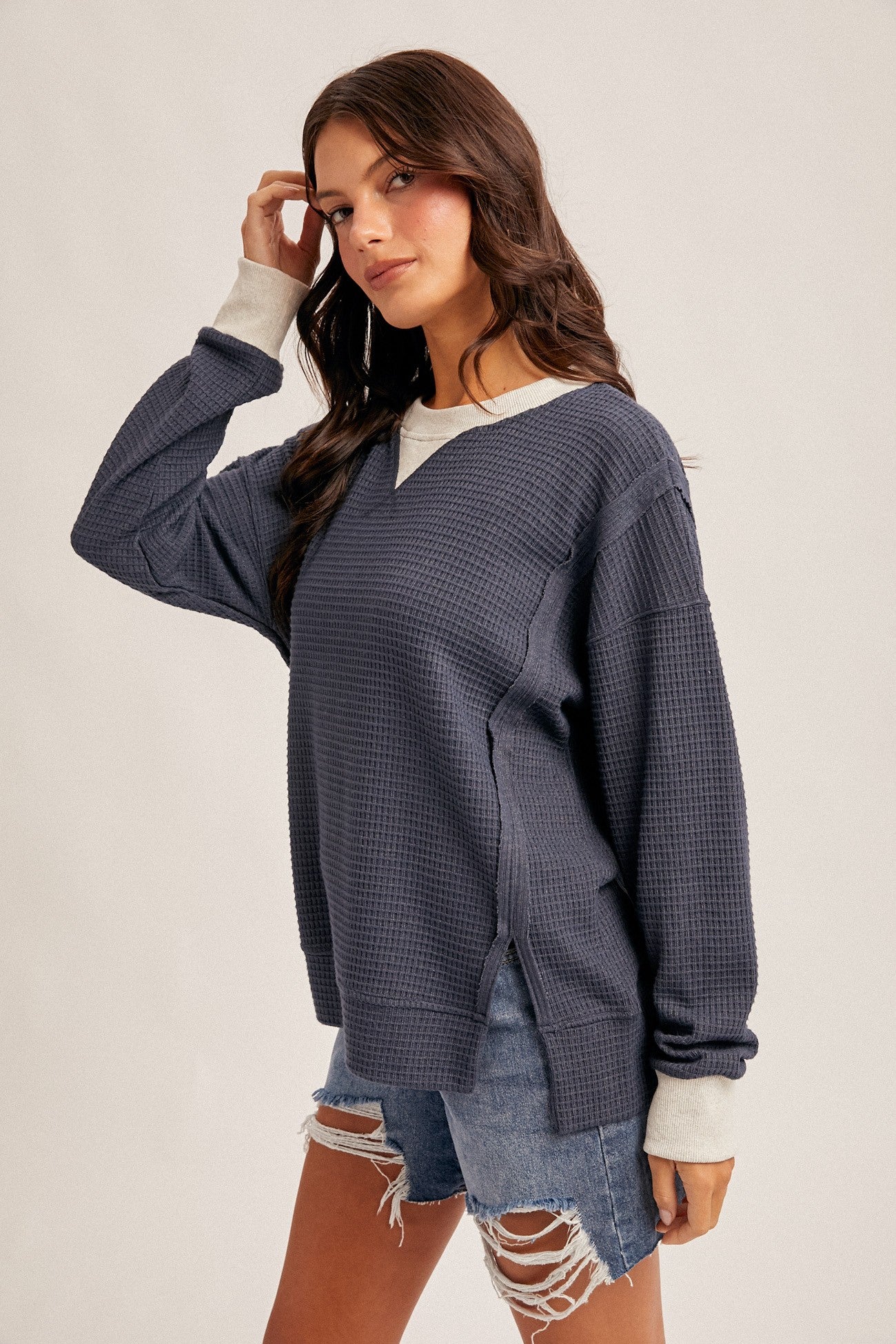 Aurelia Thermal Crew Neck | Navy