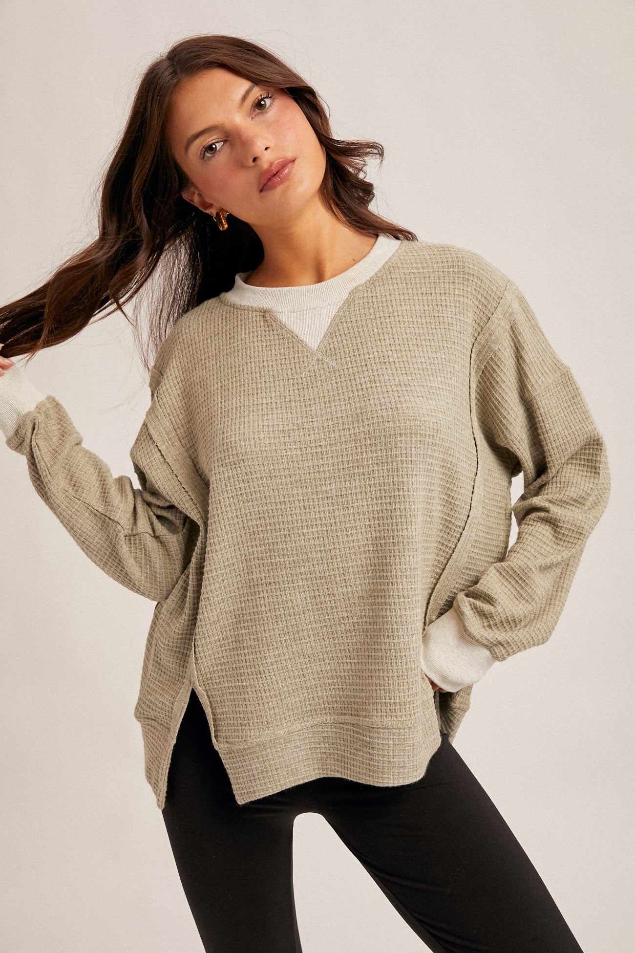 Aurelia Thermal Crew Neck | Olive