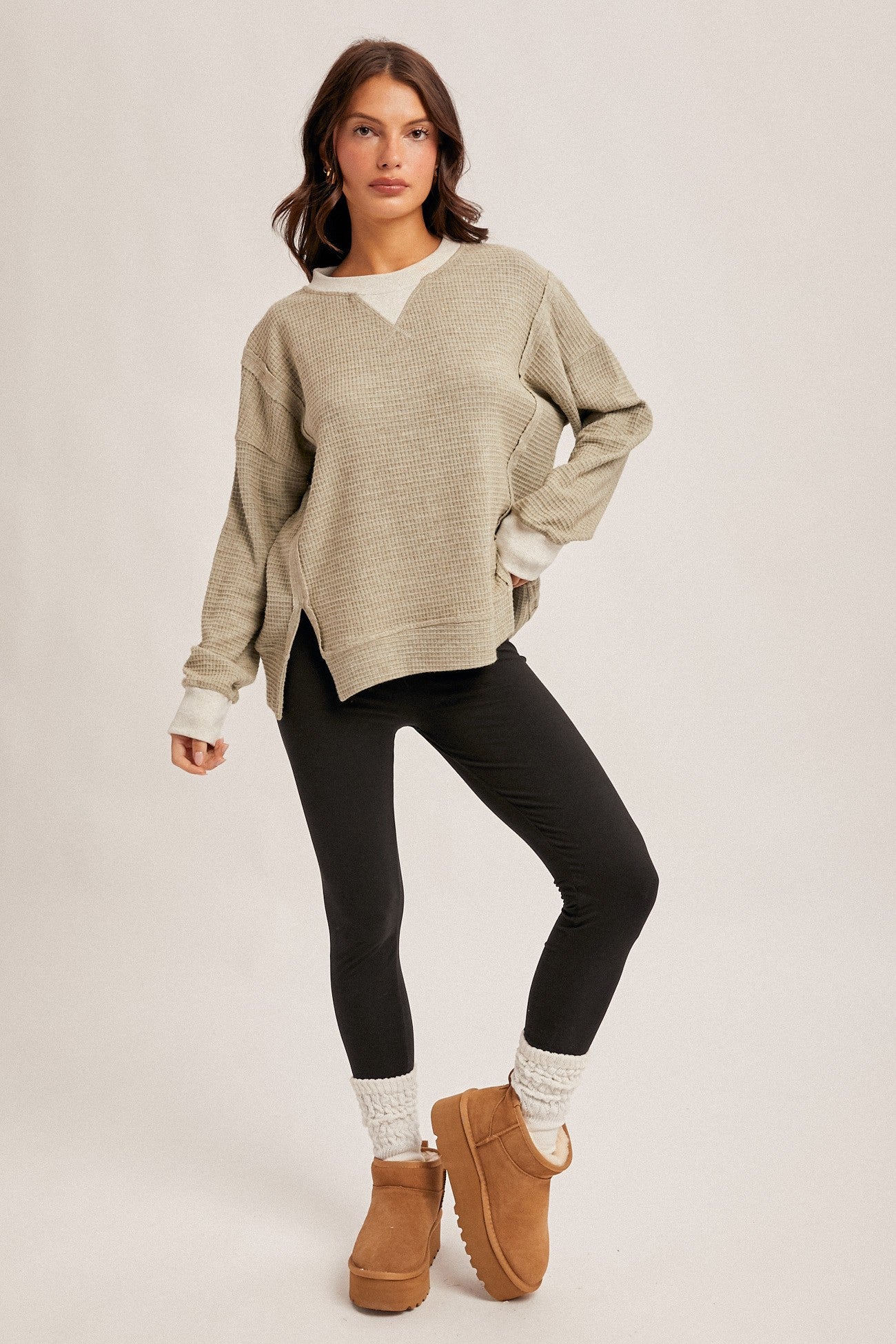 Aurelia Thermal Crew Neck | Olive