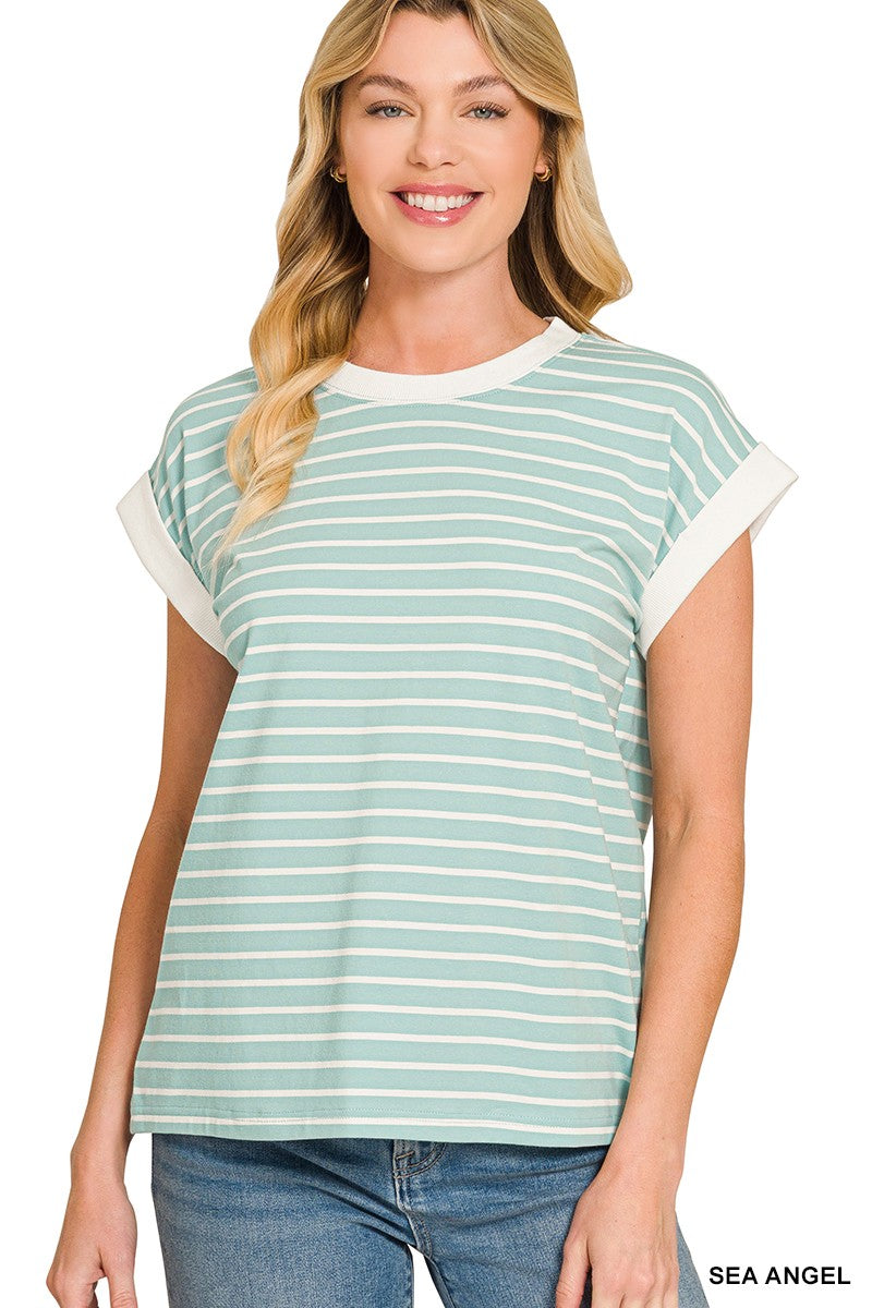 Ava Striped Tee | Sea Angel