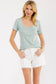Azari Scoop Neck Henley | Sage