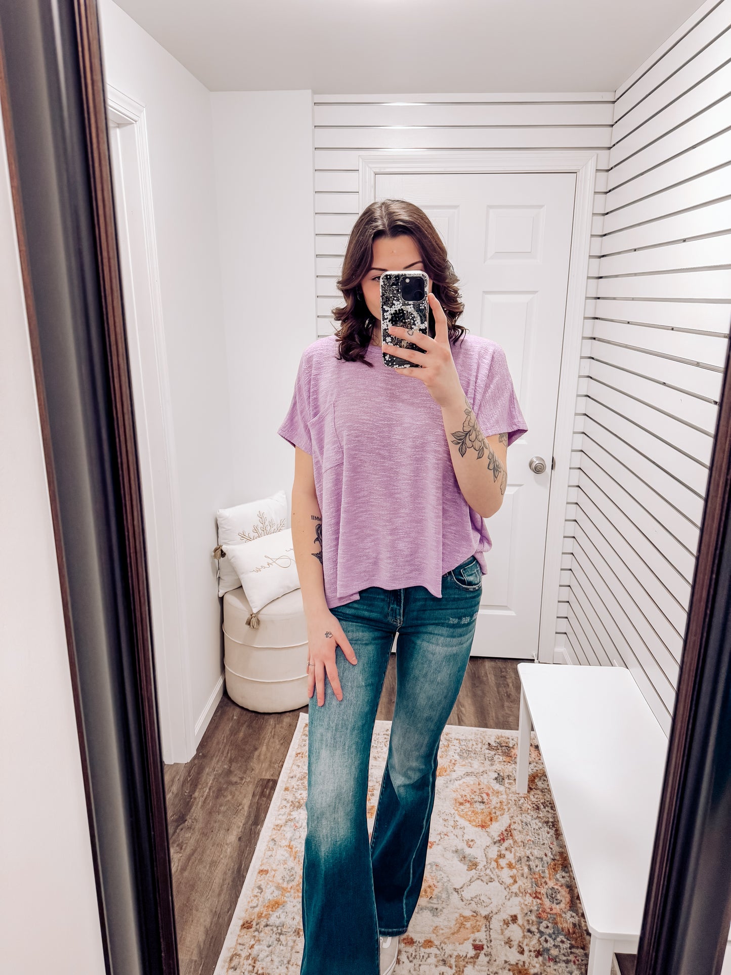 Collins Oversized Hacci Top | Lavendar