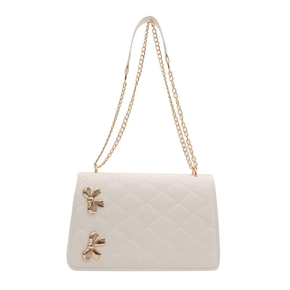 Quilted Cross Body Tote | White