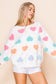 Be Mine Pastel Hearts Sweater | White