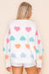 Be Mine Pastel Hearts Sweater | White