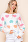 Be Mine Pastel Hearts Sweater | White