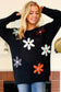 Bex Fall Flower Knit Sweater | Black