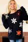 Bex Fall Flower Knit Sweater | Black