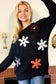 Bex Fall Flower Knit Sweater | Black