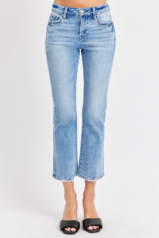 Billie Risen Low Rise Crop Slim Straight Jeans (Tummy Control)