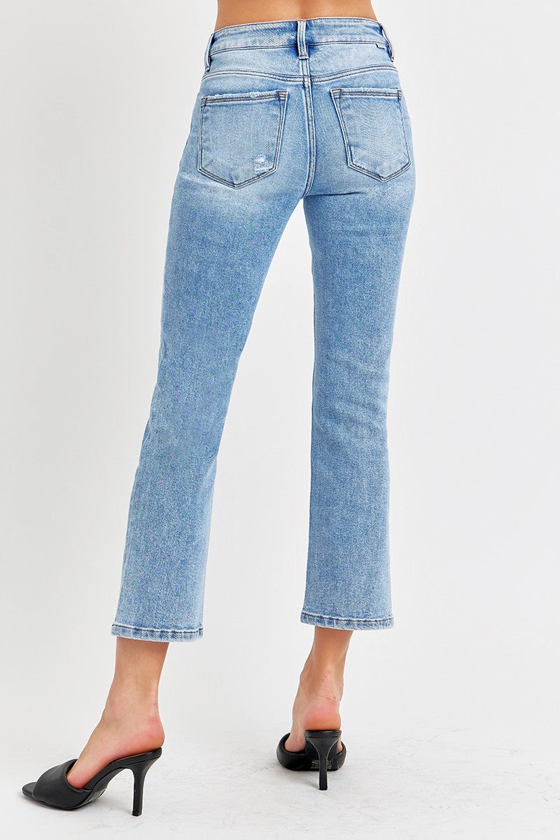 Billie Risen Low Rise Crop Slim Straight Jeans (Tummy Control)