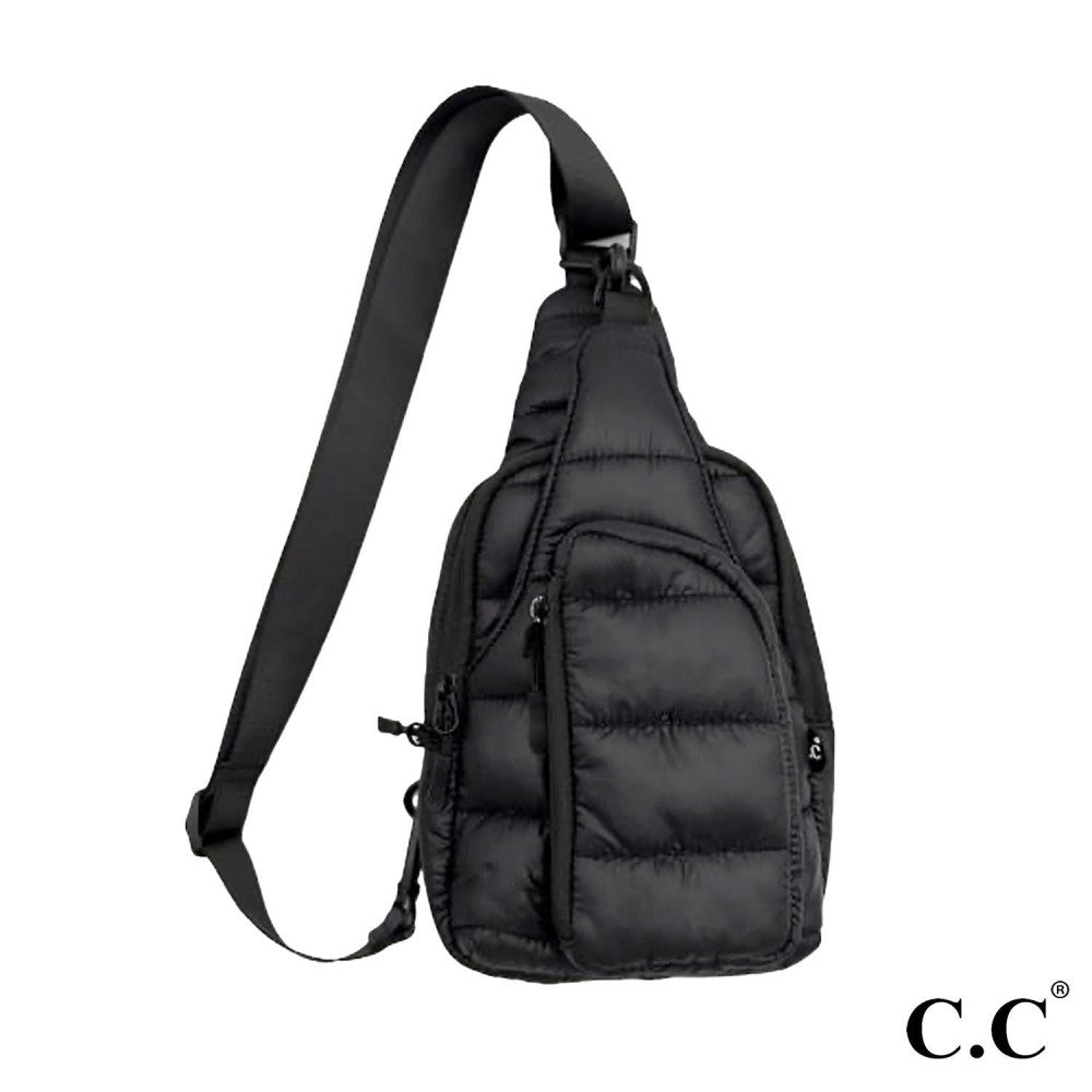 Puffer Padding Sling Bag | Black